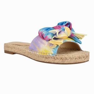 Nine West Bow Espadrille Slides - Blue - Ireland (IJ6913785)